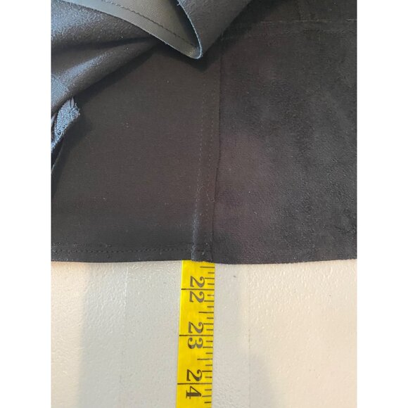 Wallis Black Faux Leather Waterfall Blazer Jacket Zipper Details Size 6 - Picture 8 of 11